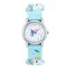 Дети смотрят милый единорог узор Quartz Watch Color Plastic Band Boids Girls Watch