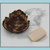 Plats à savon Accessoires de salle de bain Bain Maison Jardin Créatif de Thaïlande Rétro en bois de noix de coco Forme D Dhwcg