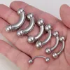 Edelstahl große Größe Nasenloch Nase Nippel Ring gebogene Langhantel Tragus Ohrring Augenbraue Bar Genital PA Piercing Körperschmuck