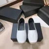 2022 Märke bokstaven Y Fritidsskor Dam Espadrilles Sommar dam platt Strand Half Tofflor mode kvinna Loafers Fisherman canvas Sko med box dammpåse storlek 35-39