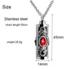Crystal Stainless Steel Cylinder Cremation Urn Ashes Pendant Necklace Birthstone Memorial Jewelry For Human Dropshipping Y220523