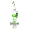 Newest Heady Dab Rigs Glass Bong Logo Printing Tobacco Hookahs Perc Recycler Water Pipes 14mm Female Joint Oil Rigs Bubbler With Quartz Banger Or Bowl