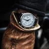 Carl F. Montre bucherer dragon flyback chronographe gris bleu cadran haut bracelet en cuir quartz montre homme meilleur cadeau