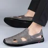 Sandalen mannen casual schoenen mannelijk luxe krokodil patroon formeel echt lederen ademende herenloafers mocassins flatsandals