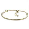 Pulseras chapadas en plata, cadena de 3MM, ajuste ajustable, dijes de pandora, brazalete de oro rosa, pulsera para mujer, fiesta de Navidad, regalo de cumpleaños