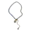 ペンダントネックレスミナーテクスチャー型純粋な淡水真珠チョーカーネックレス