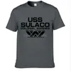 Mens T-shirts mode USCSS Nostromo T-shirt Alien USS Sulaco Colonial Marines Aliens Off World Short Sleeve Tshirt Men Cotton O Neck Tees