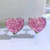2021 Heartshaped 10 12 Ice Flower Cut High Carbon Diamond Earrings JewelryGrade Craftsmanship 925 Silver Simple Earrings300A3808537