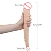 Nxy Dildos Dongs 36*5cm Super Long Flesh Color Realistic Double Ended Dildo Soft Penis Anal Plug G spot Massage Sex Toy for Male Female Lesbian 220511