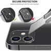 Protezione dell'obiettivo della fotocamera posteriore 3D HD trasparente antigraffio in vetro temperato con cerchio flash per iPhone 13 12 Mini 11 Pro Max