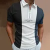 Men Summer Polo Shirt Casual Streetwear Print S Tops Brand Short Sleeve Zipper Tee Clothes 220714 hort leeve