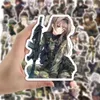 50pcs dessin animé armée femme soldat autocollants femme soldat graffiti autocollant pour bricolage bagages ordinateur portable Skate vélo