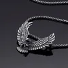 316L rostfritt stål örnvingar djurhalsband hängsmycken gotisk retro antik design silver mäns smycken