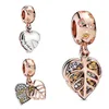 Nueva moda 925 plateado de alta calidad pandents de lujo en forma de pandora pulseras de collar de pandora beads mamá corazones tierras de oro encantadores con caja para mujeres regalo