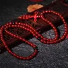 Buddyjska modlitwa medytacyjna z koralikami Mala moda 6 mm czerwona bransoletka karneliana dla dziewcząt LARS22