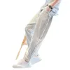Przyjazd męski elastyczna bawełna w talii i lniane spodnie Mężczyźni Stripe Harem spodni Koktajl Podnks Mężczyzna męska moda 220816