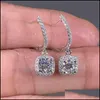 Nxy Orecchini Pendenti Lampadario Huitan Trendy Forma quadrata Brillante Sposa Fidanzamento Gioielli Bruiloft Elegante Orecchino femminile Fine Poison Dro