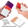 Party Favor Sublimation Card Holder PU Leather Mobile Phone Back Sticker with Adhesive White Blank Money Pocket Credit Cards Covers Christmas Gifts FY5494 ss1222