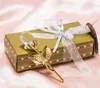 100PCS Wedding Favors Clear Crystal Rose with Gold/Silver Long Stemmed in Gift Box Bridal Shower Party Giveaways For Guest SN4495