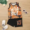 Summer Fashion Boys Vest And Shorts 2PC set Cool Cartoon Baby Boy Letter Printing Clothing Set Sports Sets For Sale