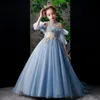 2022 Vintage Flower Girl Dresses for Weddings Lace Rustik Champagne Färg Spaghetti Straps Fluffy Tulle Ball Gown Evening Party Ball Gown Flower Girls Grows