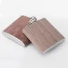 6oz Portable Pocket Stainless Steel Hip Flask Flagon Wood Grain Pattern Whiskey Wine Pot Drinker Alcohol Bottle Travel Tour Drinkware JY1167