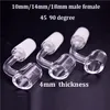 10pcs 여성 남성 10 14 18 Mm 석영 네일 4mm 두꺼운 45 90도 100% 순수 석영 Banger 네일 Domeless 봉 흡연 파이프 액세서리