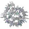 Rough Irregular Aura Crystal Stone Point for jewelry making necklace bracelets earrings Sticks Shard Loose Beads Raw Rock Bulk Crushed Titanium Coated Quartz Point