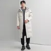 Hiver Down Veste à capuche longue manteau pour hommes en bas de parkas épaissis