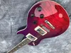 Nieuwe aankomst PRS Elektrische gitaarhals door body A Flame Maple Top Inlays Birds Chrome Hardware Color Purpler5209800