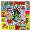 50 قطعة Keith Haring ملصق مضاد للماء لواصق الكمبيوتر المحمول دراجة نارية الأمتعة على الجليد سيارة الكتابة على الجدران ملصقات لصائق الديكور