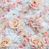 Decoratieve bloemen kransen 40x60 cmpink Silk Rose Flower Wall Artificial Wedding Party Decorations Tabel Bridal Shower Bachelorette Birthda