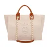 Luksusowe klasyczne mody torby plażowe Tote Label Pearl Evening Bag Portable Duża pojemność Projektantka Kobieta na płótnie marka torebki torebki plecak damski 8J8E