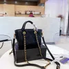 High-quality Bag Women's 2023 New Portable Shoulder Tote Bag Large-capacity Fashion Diamond Chain Broadband Casual Leather