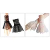 Elbow & Knee Pads Women Short Arm Sleeves Lace Wrist Cuffs With Tassels Bracelets Solid Color Fingerless Floras Gloves Sweater DecorationElb