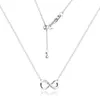 Sparkling Infinity Collier Pendant Necklace Chain for Women Men äkta 925 Sterling Silver Fit Style Halsband Gift Smycken 398821C01-507623055