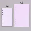 MINKYS 40 hojas de color rosa púrpura A5 A6 cuaderno recarga de papel índice de carpeta en espiral página interior diario mensual semanal Agenda 220510