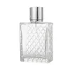 100ml Travel Portable Square Grids Clear Refillable Bottle Glass Empty Perfume Pump Bottle Spray Atomizer Cosmetic Containers