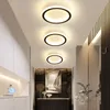 Minimalistische cirkelvormige led plafondlampen slaapkamer slanke woonkamer eenvoudige veranda balkon corridor kamer ultradunne zwarte plafonds lamp