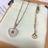 Small Heart Shaped Pendant Necklaces High Quality Diamond Trimmed Necklace Personality Trendy Unisex Jewelry Necklaces