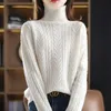 Women's Sweaters AutumnWinter High-Neck Pure Cashmere Sweater Women Thick Wild 100%Wool Knit Large Size Pullover Female Jacket BaseShirtWome