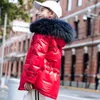 Ciepłe dziewczęta zimowa kurtka 2021 Nowa moda dzieci w dół kurtka prawdziwa futrzana kolek
