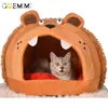 Lion Forme Chat Lit Pet House Doux Long Tapis En Peluche Chien pour Petits Chiens Nid D'hiver Chaud Dormir Chiot Y200330