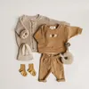 Ensemble de vêtements de mode printemps enfant en bas âge fille hauts décontractés pantalon ample 2 pièces né bébé garçon vêtements tenues 220721