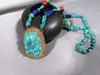 Pendant Necklaces Spring And Summer Girls Mid-length European American Style Turquoise Necklace Exaggerated Personality Jewelry