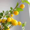 Decorative Flowers & Wreaths Three Combined Fruit Tree Branches Artificial Plant Yellow Branch Imitation Plants TwigDecorative DecorativeDec