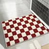 Checkerboard badrumsmatta förtjockas utan halkfri badmatta absorberande ingångsdörrat för sovrum mattan heminredning golvmattor 220504