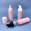 Eyelash Shampoo Foam Cleaner Bottle 60 ml Pink Frosted Foam Wash Foaming Pump Flaskor 50 ml för ögonfransförlängningar