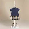 Zomermeisjes jurken kinderen plaid elegante prinsesjurk baby meisje sport modejurk 2 3 4 5 6 7 jaar kinderen bloemenmeisje G220506