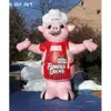 Animal soufflé par air de chef de porc rose gonflable fait sur commande de 3m/4m/5mH pour l'exposition de publicité de restaurant